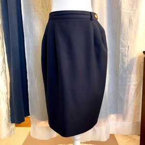 Vintage Navy Blue Pencil Skirt
